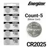 Energizer 5-Count CR2025 Lithium Batteries, 3V Coin Cell (Blister Card)