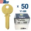 ILCO Y1 Metal Head Key Blank for Yale Locks Brass Finish Pack of 50