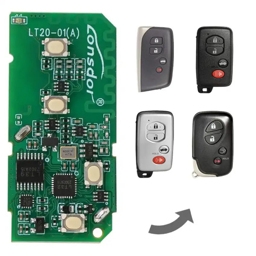 Lonsdor LT20-01 Universal Smart Remote PCB 40 / 80 Bit for Toyota Lexus 4 Buttons 315/ 433 MHz