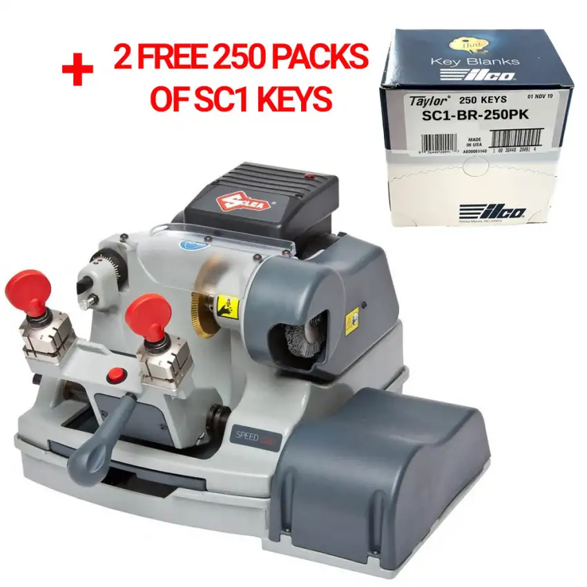 ILCO SILCA Speed 040 Automatic / Manual Edge Cut Key Duplicator 120V and 2 FREE 250 packs of SC1 Keys