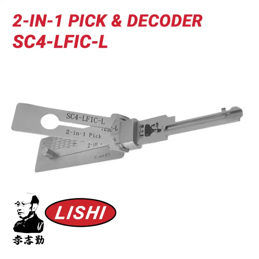 Original Lishi SC4-LFIC-L for Schlage Keyway 2-In-1 Pick & Decoder Anti-Glare
