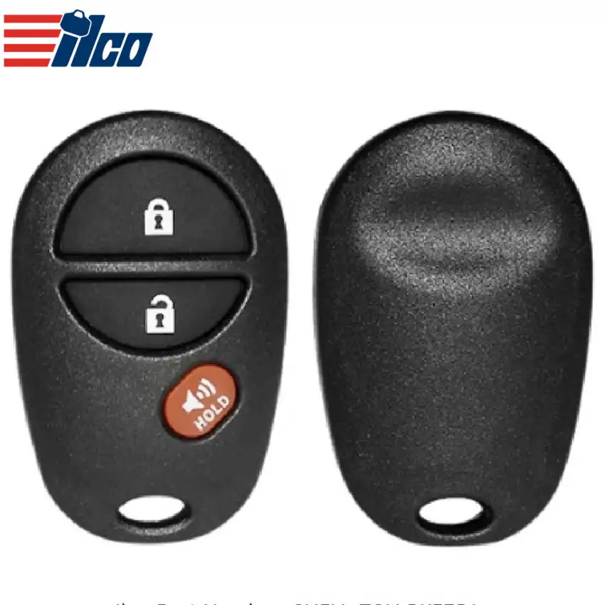 ILCO Keyless Remote Key for 2004-2017 Toyota 3 Button SHELL-TOY-RKE3B1